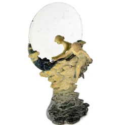 Outlet Pamono Antique Vanity Mirror with Smiling Moon and Lady, Austria, 1900s