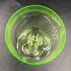 Pamono Antique Vaseline Uranium Glass Dome Wine Glasses, 1890s, Set of 5><noscript><img width=