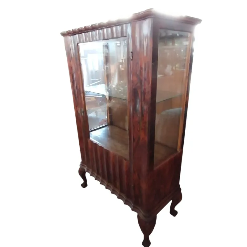 Pamono Antique Venetian Display Cabinet in Walnut Root, 1890s