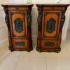 Sale Pamono Antique Victorian Amboyna and Carved Ebony Pedestals, 1850, Set of 2