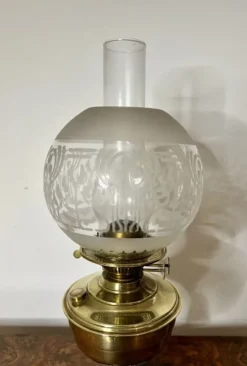 Pamono Antique Victorian Brass Oil Lamp, 1880s><noscript><img width=