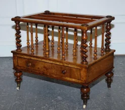 Pamono Antique Victorian Burr Walnut Magazine Rack, 1860> Magazine Racks