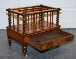 Pamono Antique Victorian Burr Walnut Magazine Rack, 1860><noscript><img width=