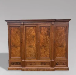 Pamono Antique Victorian Burr Walnut Breakfront Wardrobe, 1860s> Cabinets & Wardrobes