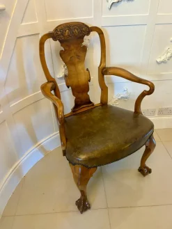 Pamono Antique Victorian Carved Walnut Desk Chair, 1880s> Office Chairs