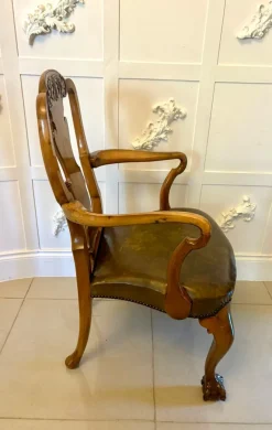 Pamono Antique Victorian Carved Walnut Desk Chair, 1880s><noscript><img width=