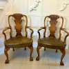 Pamono Antique Victorian Carved Walnut Desk Chairs, 1880s, Set of 2> Office Chairs