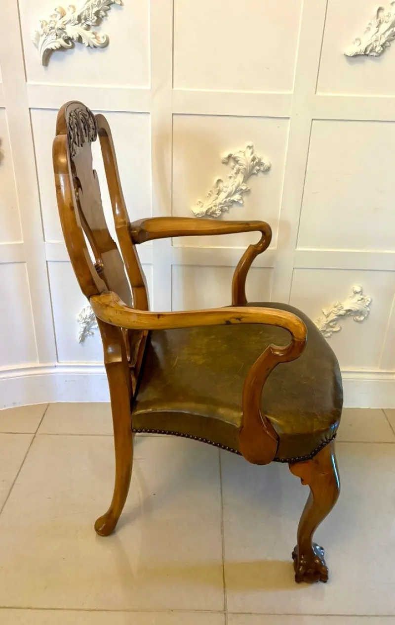 Pamono Antique Victorian Carved Walnut Desk Chairs, 1880s, Set of 2> Office Chairs