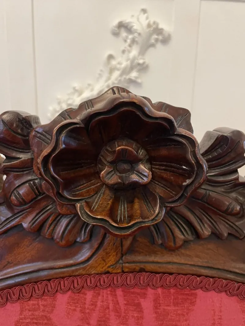 Online Pamono Antique Victorian Carved Mahogany Chaise Lounge, 1860