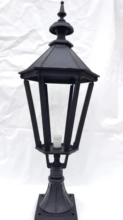Hot Pamono Antique Victorian Cast Iron Pillar Lamp Lantern on Base Outdoor Lamp