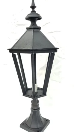 Hot Pamono Antique Victorian Cast Iron Pillar Lamp Lantern on Base Outdoor Lamp