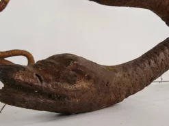 Pamono Antique Victorian Cast Iron Snake Garden Bench, 1890s><noscript><img width=