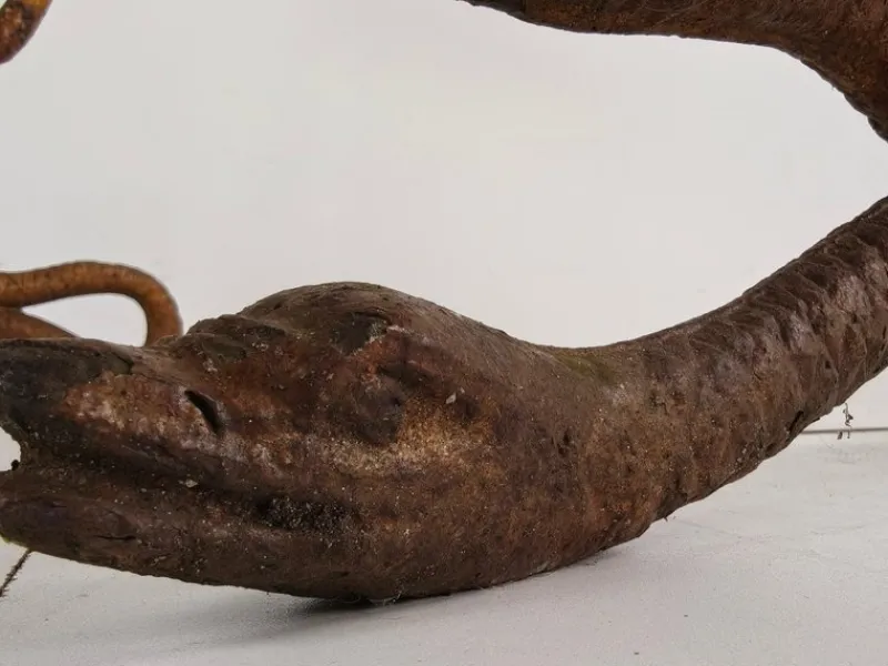 Pamono Antique Victorian Cast Iron Snake Garden Bench, 1890s> Benches