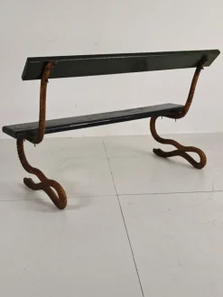 Pamono Antique Victorian Cast Iron Snake Garden Bench, 1890s><noscript><img width=