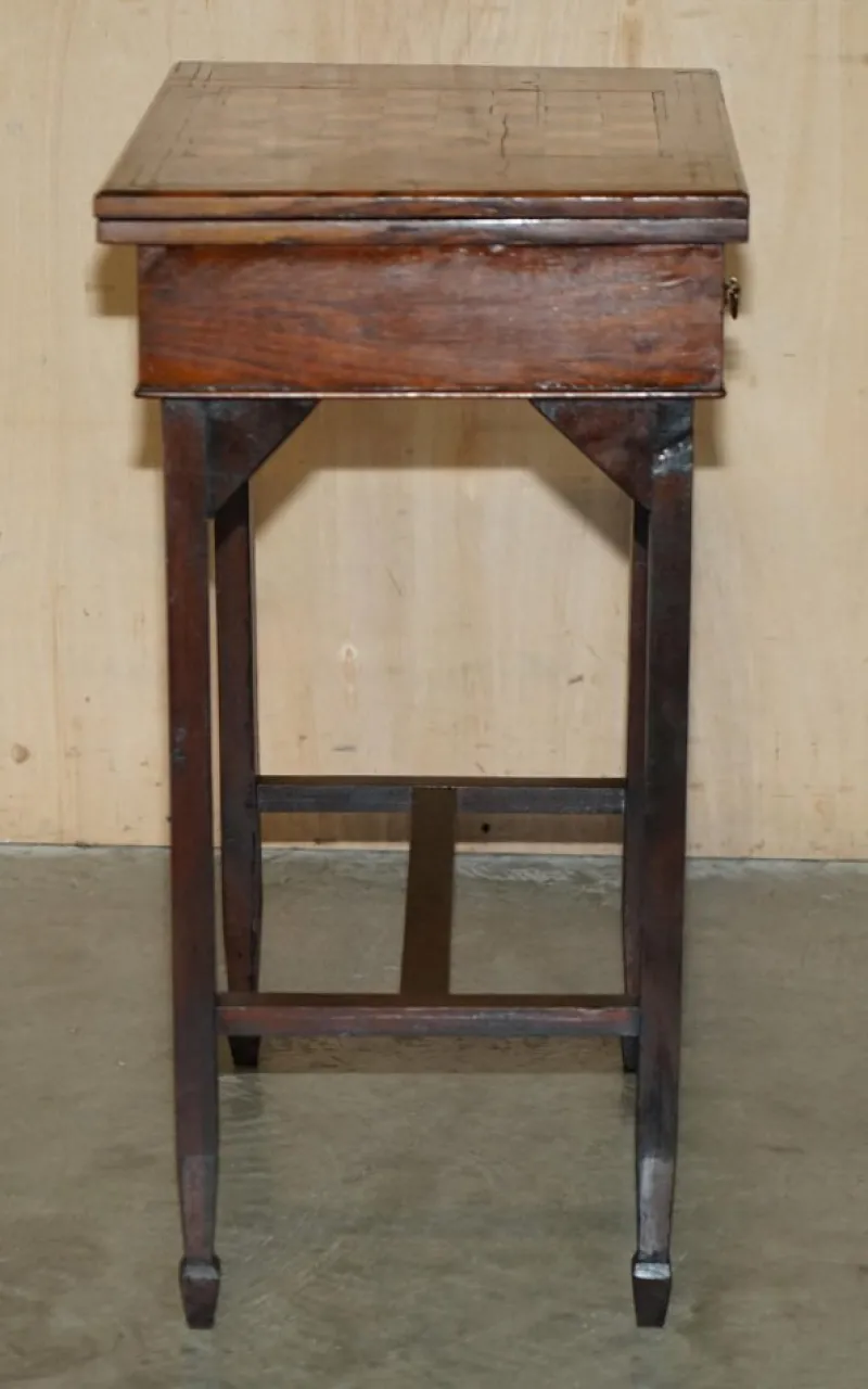 Pamono Antique Victorian Chessboard Game Table in Walnut Satinwood and Hardwood> Game Tables