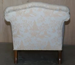 Pamono Antique Victorian Chinoiserie Upholstery Sofa & Armchair Suite with Claw & Ball Feet, Set of 3><noscript><img width=