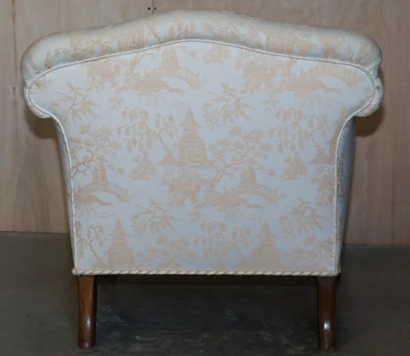 Pamono Antique Victorian Chinoiserie Upholstery Sofa & Armchair Suite with Claw & Ball Feet, Set of 3> Living Room Sets