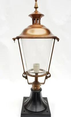 Discount Pamono Antique Victorian Classic Copper Pillar Lamp Lantern on Base Outdoor Lamp