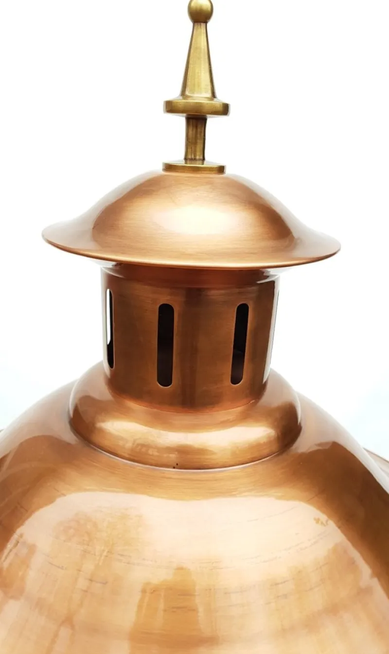 Pamono Antique Victorian Classic Copper Pillar Lamp Lantern on Base Outdoor Lamp> Garden Lighting