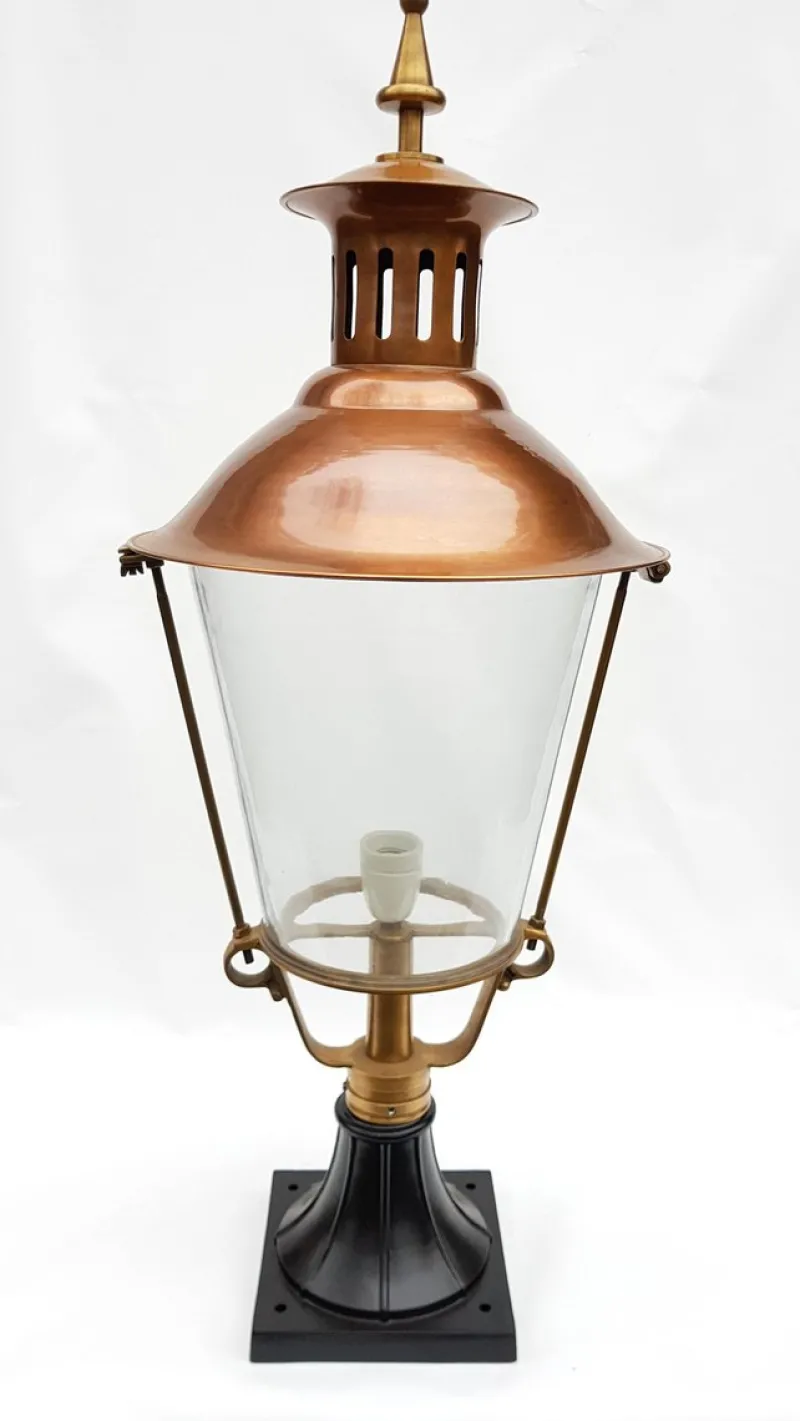 Outlet Pamono Antique Victorian Classic Copper Pillar Lamp Lantern on Base Outdoor Lamp