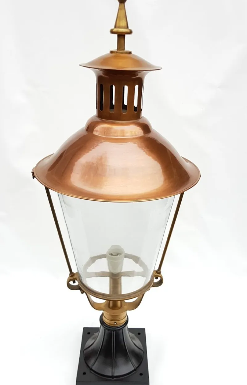 Outlet Pamono Antique Victorian Classic Copper Pillar Lamp Lantern on Base Outdoor Lamp