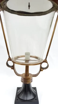 Outlet Pamono Antique Victorian Classic Copper Pillar Lamp Lantern on Base Outdoor Lamp