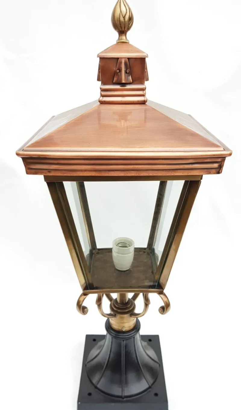 Online Pamono Antique Victorian Classic Copper Pillar Lamp Lantern on Base Outdoor Lamp