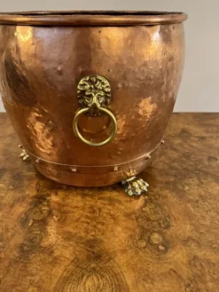 Pamono Antique Victorian Copper and Brass Jardiniere, 1850><noscript><img width=