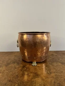 Pamono Antique Victorian Copper and Brass Jardiniere, 1850><noscript><img width=
