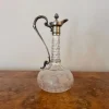 New Pamono Antique Victorian Etched Glass Silver Plate Claret Jug, 1860