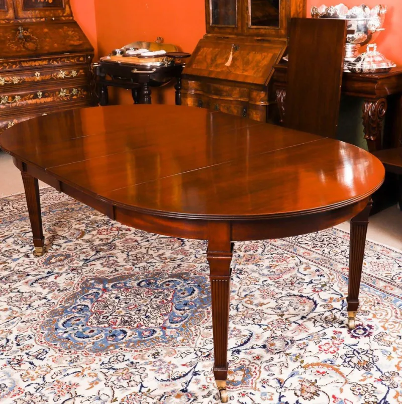 Sale Pamono Antique Victorian Extending Dining Table and Swagback Chairs, 1890s, Set of 9