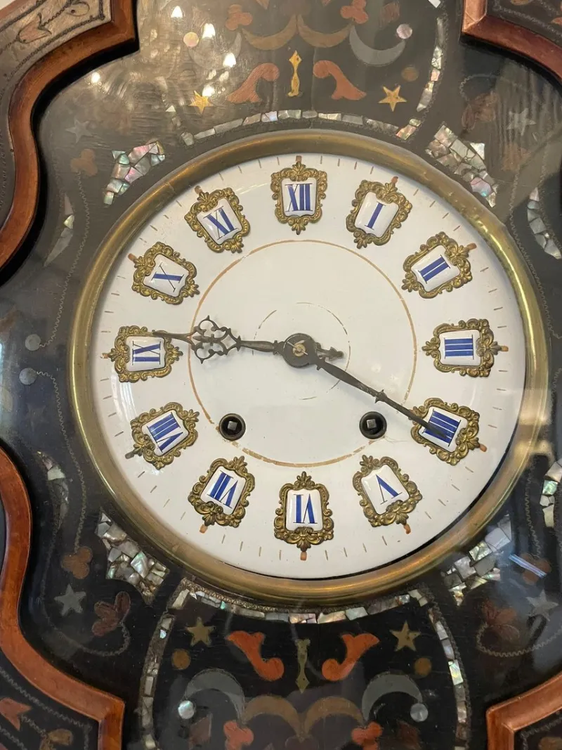 Hot Pamono Antique Victorian French Wall Clock, 1860