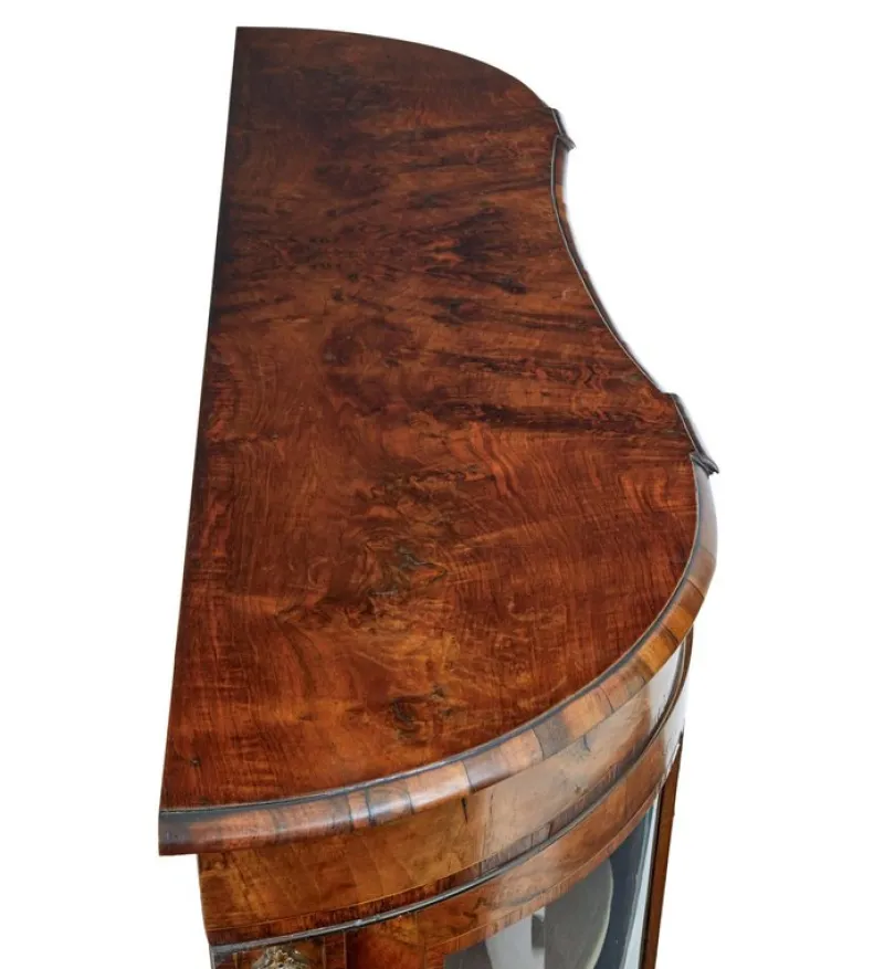 Best Pamono Antique Victorian Glazed Burr Walnut Sideboard, 1800s
