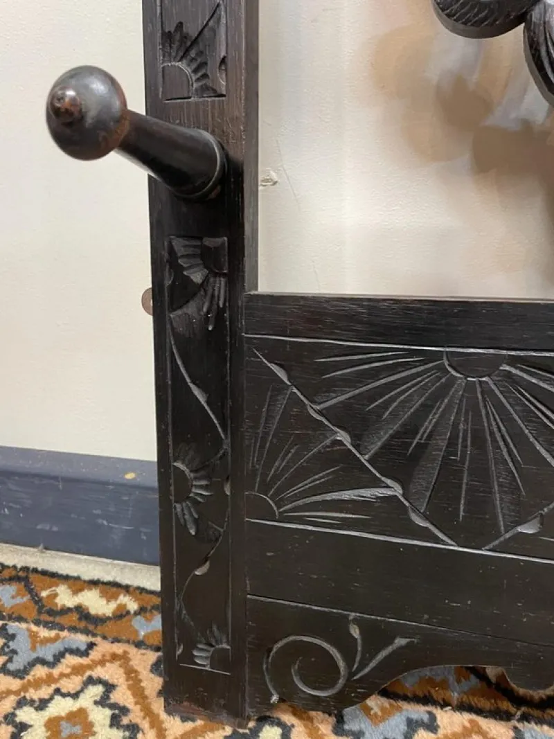 Pamono Antique Victorian Hall Wall Rack with Mirror> Racks, Hooks & Valets
