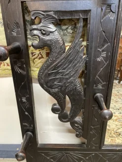 Pamono Antique Victorian Hall Wall Rack with Mirror><noscript><img width=