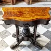 New Pamono Antique Victorian Inlaid Walnut Game Table with Marquetry Top, 1860s