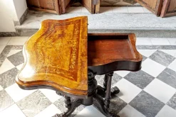 New Pamono Antique Victorian Inlaid Walnut Game Table with Marquetry Top, 1860s