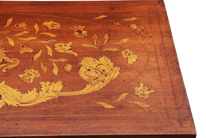 Clearance Pamono Antique Victorian Mahogany Marquetry Folding Card Console Table