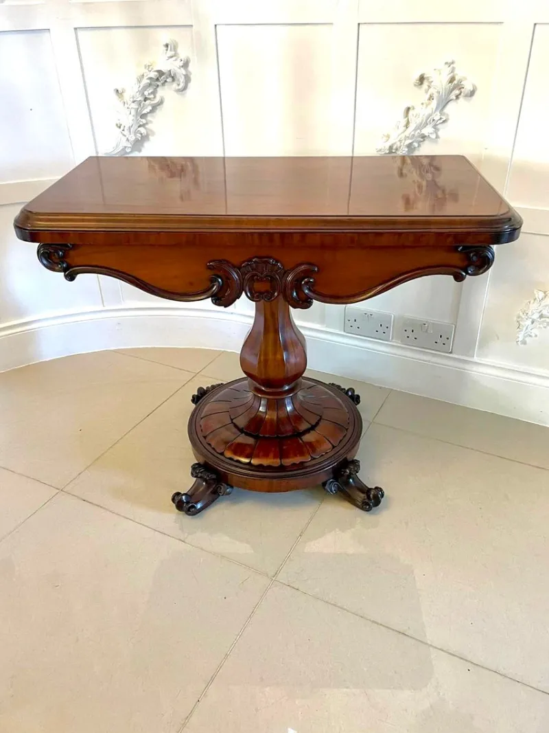 Outlet Pamono Antique Victorian Mahogany Card Table, 1850s