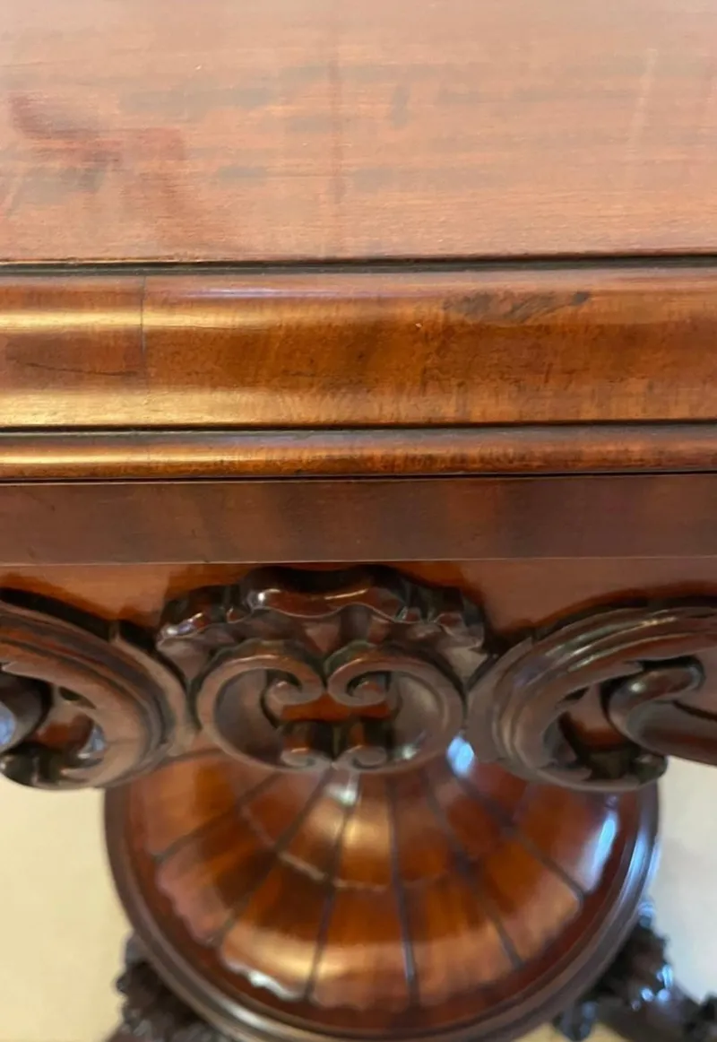 Outlet Pamono Antique Victorian Mahogany Card Table, 1850s