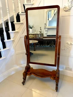 Online Pamono Antique Victorian Mahogany Cheval Mirror, 1860s