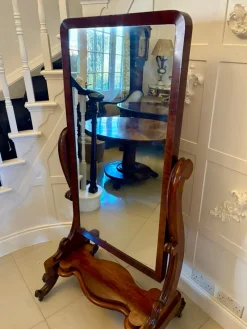 Online Pamono Antique Victorian Mahogany Cheval Mirror, 1860s
