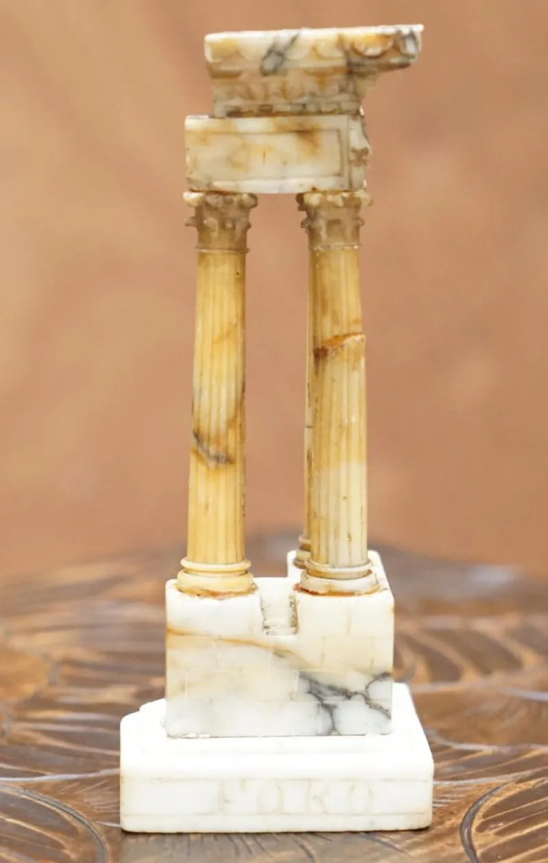 Pamono Antique Victorian Marble Roman Ruins Grand Tour Statue Sculpture Columns Pillars