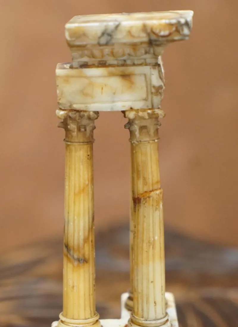 Pamono Antique Victorian Marble Roman Ruins Grand Tour Statue Sculpture Columns Pillars