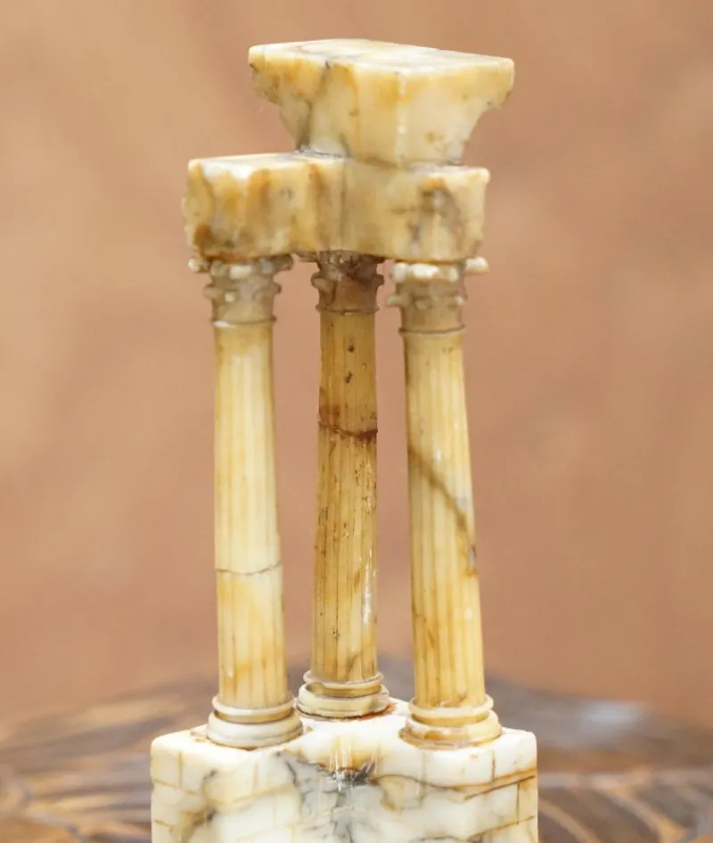 Pamono Antique Victorian Marble Roman Ruins Grand Tour Statue Sculpture Columns Pillars