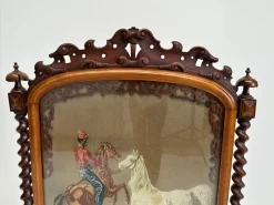 Pamono Antique Victorian Needlepoint Fire Screen><noscript><img width=