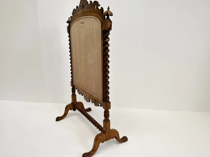 Pamono Antique Victorian Needlepoint Fire Screen> Room Dividers & Screens