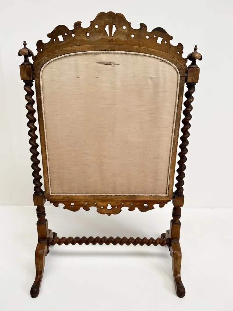Pamono Antique Victorian Needlepoint Fire Screen> Room Dividers & Screens