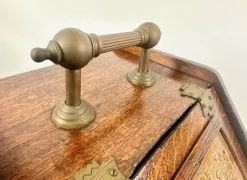 Pamono Antique Victorian Oak and Brass Coal Scuttle, 19th Century><noscript><img width=