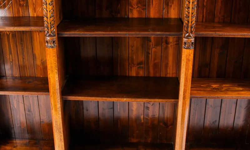 Pamono Antique Victorian Open Breakfront Bookcase, 1800s> Shelves & Wall Units
